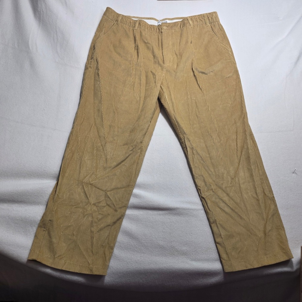John Blair Mens Honey Corduroy Pleated Straight Leg Pants 100% Cotton Size 42M